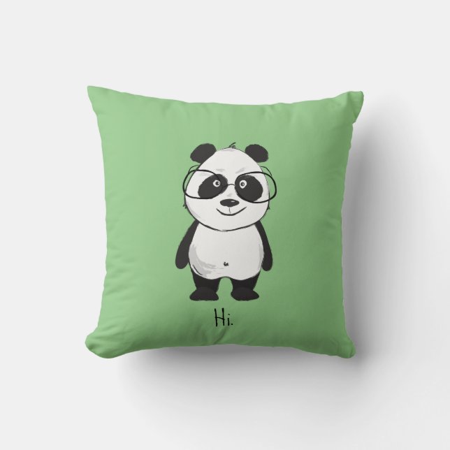 Cute Panda with Glasses Cushion (Front)