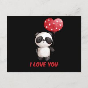 Cute Panda With Heart   I Love You Valentine Gift Postcard