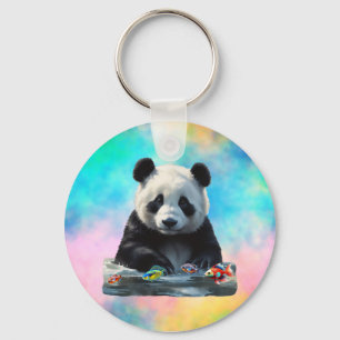 Cute Panda with his Toys Key Ring