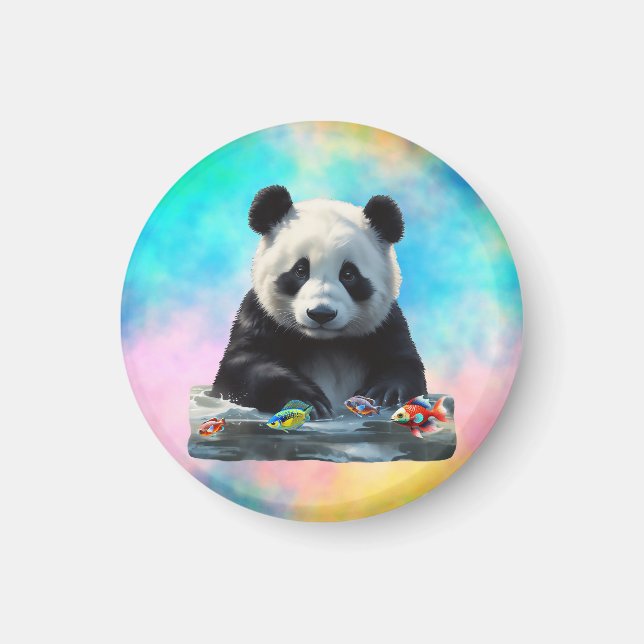Cute Panda with his Toys Magnet (Front)