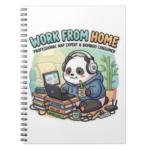 Cute Panda Work From Home   Notebook