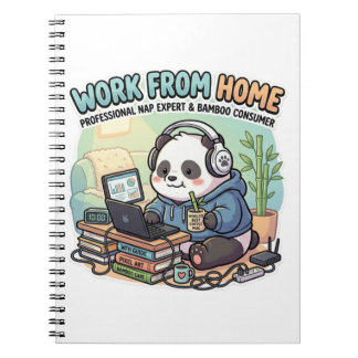 Cute Panda Work From Home Notebook