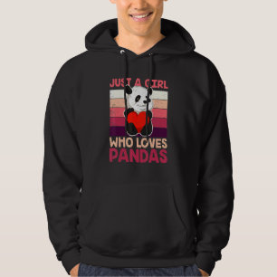 Cute Panda Zoo Animal Women Girls Heart Panda Bear Hoodie