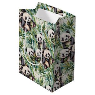 Cute Pandas and Bamboo  Medium Gift Bag