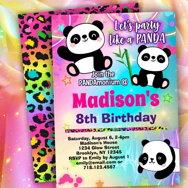 Cute Pandas Birthday Party Invitation (Creator Uploaded)
