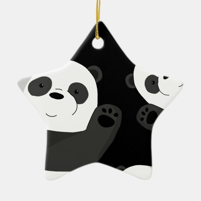 Cute pandas ceramic tree decoration (Front)