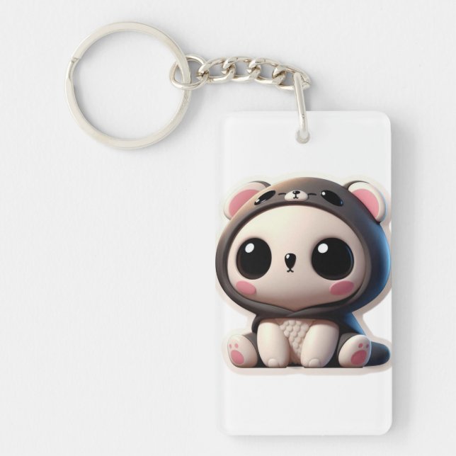 Cute Panda's comfortable day Key Ring (Front)