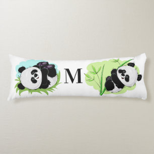 Cute Pandas custom monogram body pillows