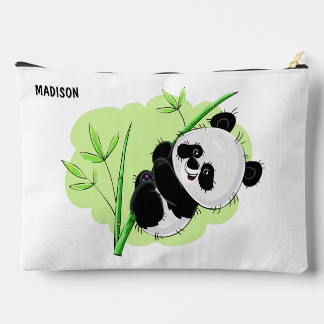 Cute Pandas custom name Accessory Pouch (Back)