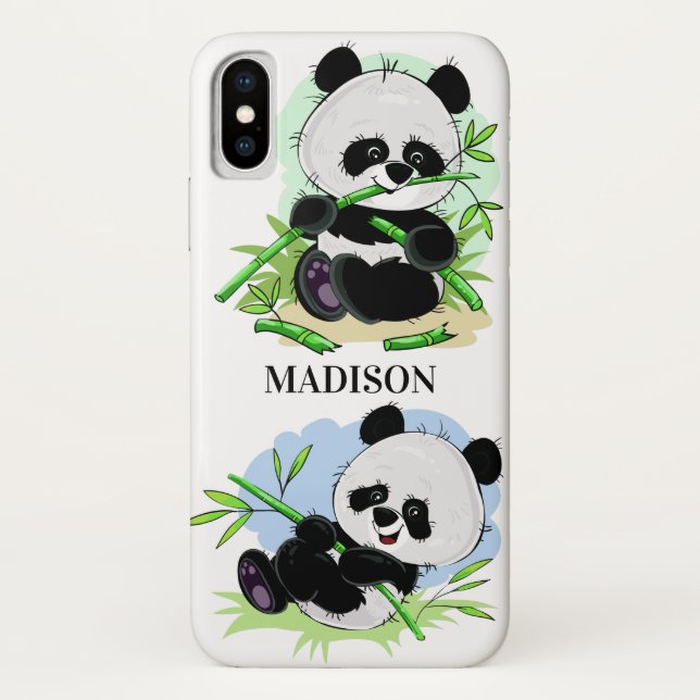 Cute Pandas custom name phone cases (Back)