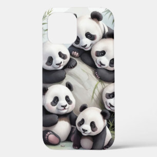 Cute Pandas Group Photo iPhone 12 Pro Case