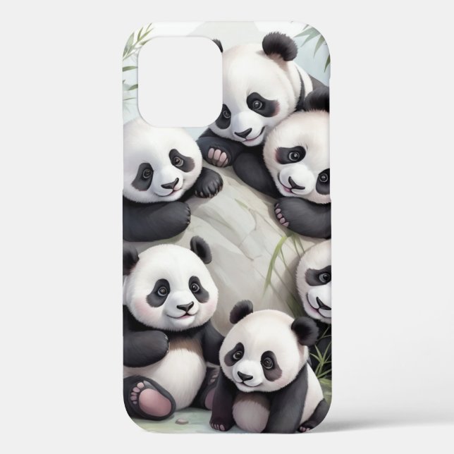 Cute Pandas Group Photo Case-Mate iPhone Case (Back)