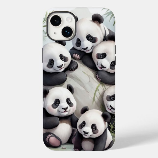 Cute Pandas Group Photo Case-Mate iPhone Case (Back)