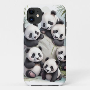 Cute Pandas Group Photo iPhone 11 Case