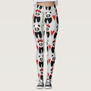 Cute Pandas Hearts: Children's Pattern Leggings