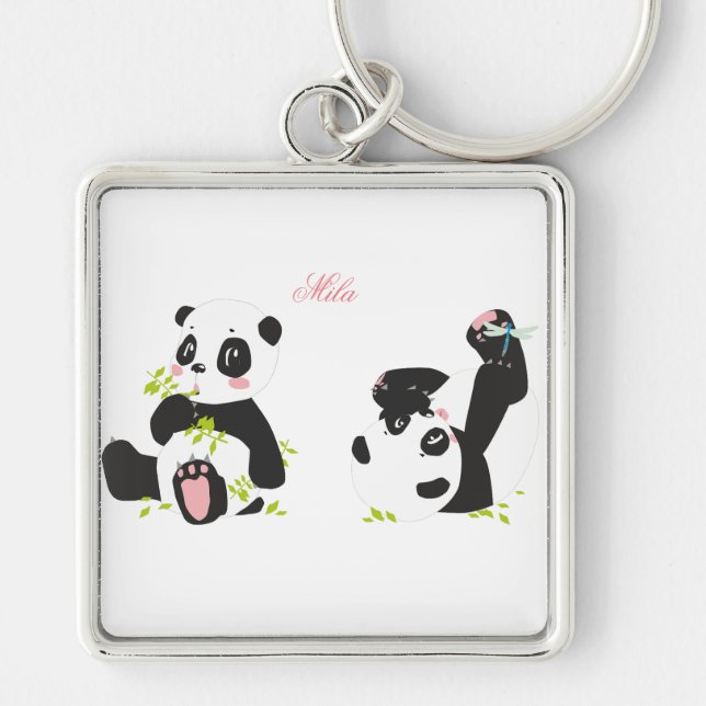 Cute pandas key ring (Front)