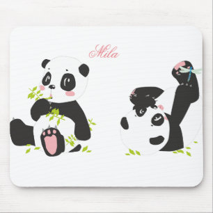 Cute pandas mouse mat