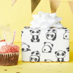 Cute Pandas Pattern Wrapping Paper