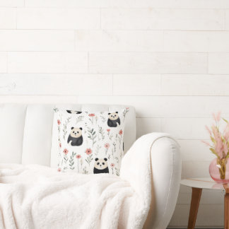 Cute Pandas Seamless Pattern abstract Cushion