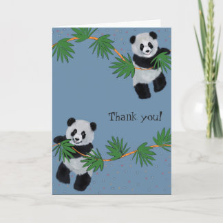 Cute Pandas Thank You Card