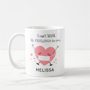 Cute Pandemic Valentine's Day Personalise Name Coffee Mug