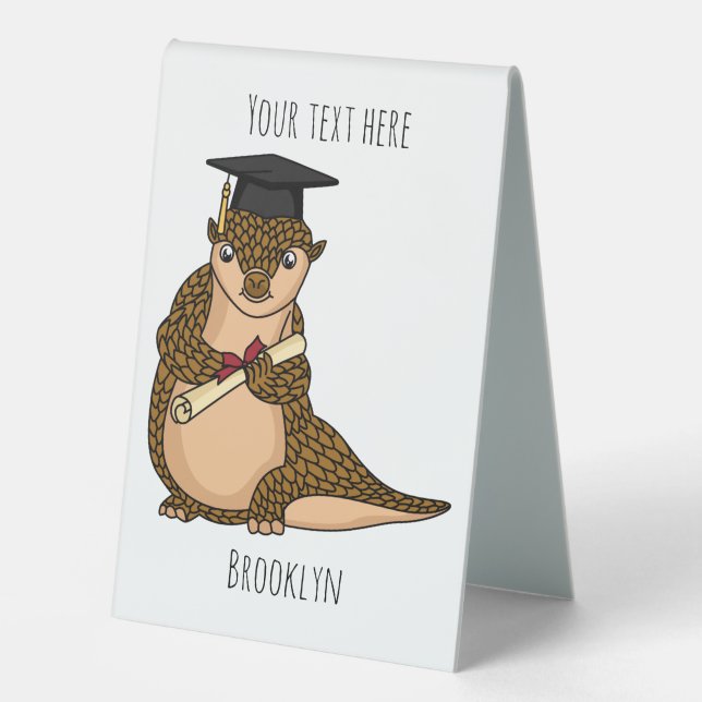 Cute pangolin graduating cartoon  (Front)