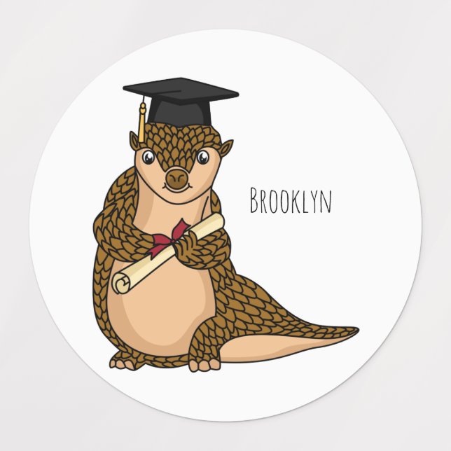 Cute pangolin graduating cartoon  (Design 1)