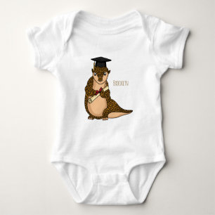 Cute pangolin graduating cartoon baby bodysuit