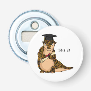 Cute pangolin graduating cartoon bottle opener