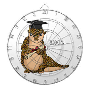 Cute pangolin graduating cartoon  dartboard