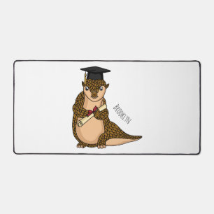 Cute pangolin graduating cartoon desk mat