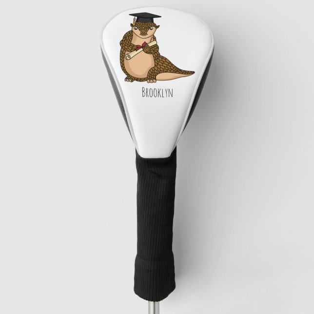 Cute pangolin graduating cartoon golf head cover (Front)