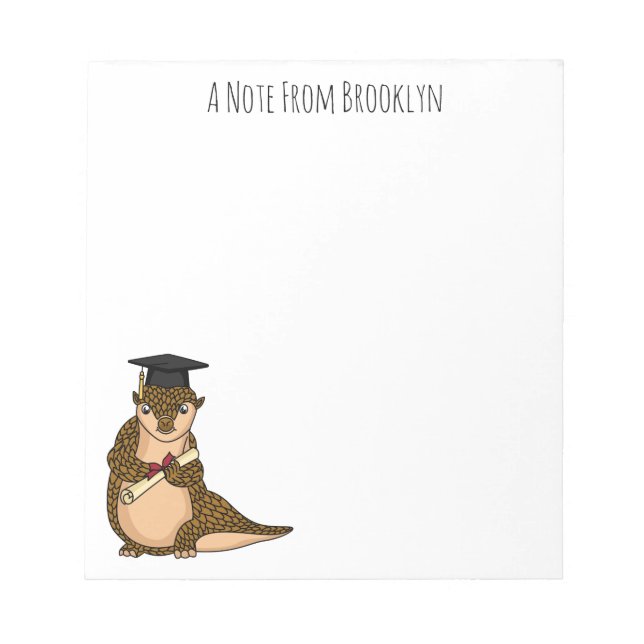 Cute pangolin graduating cartoon notepad (Front)