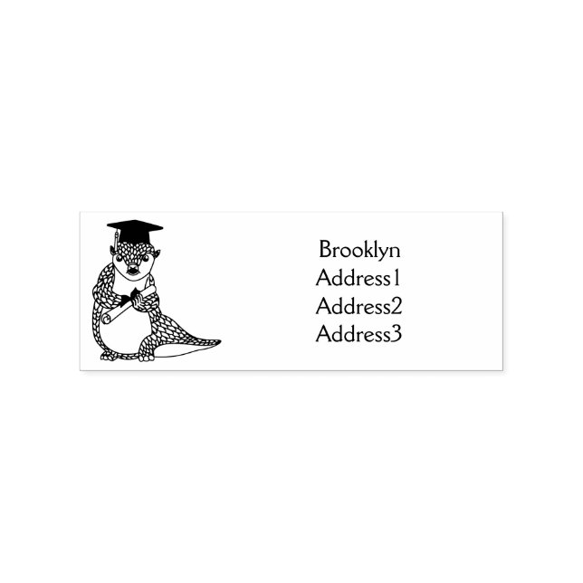 Cute pangolin graduating cartoon rubber stamp (Imprint)