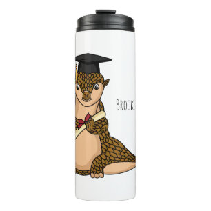 Cute pangolin graduating cartoon thermal tumbler