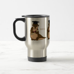 Cute pangolin graduating cartoon travel mug