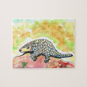 Cute Pangolin Painting Jigsaw Puzzle