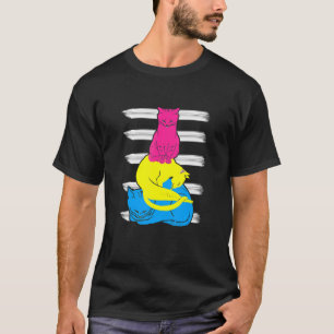 Cute Pansexual Cat  Lgbtq Pan Pride Flag Pansexual T-Shirt