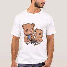 Cute Papa Bear Cub Necktie Fathers Day