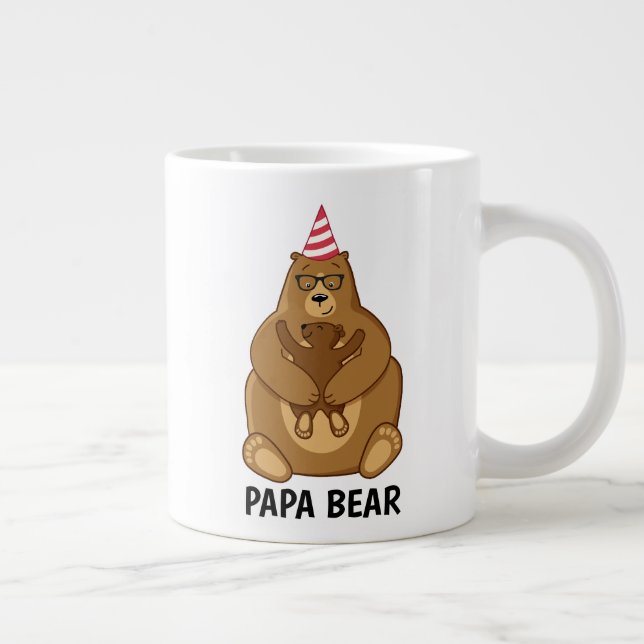 Cute Papa Bear Fathers Day Gift Speciality Mug (Right)