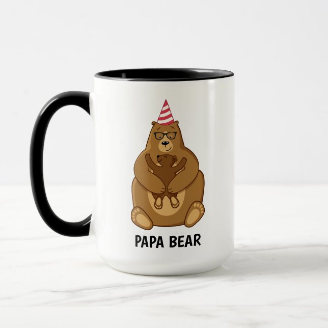 Cute Papa Bear Fathers Day Gift Speciality Mug (Left)