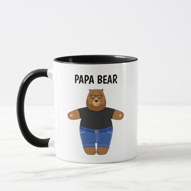 Cute Papa Bear Fathers Day Gift Speciality Mug (Left)