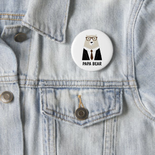Cute Papa Bear Fathers Day Gift Speciality Mug 6 Cm Round Badge