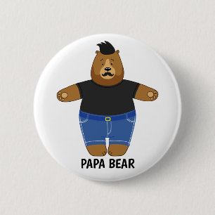 Cute Papa Bear Fathers Day Gift Speciality Mug 6 Cm Round Badge