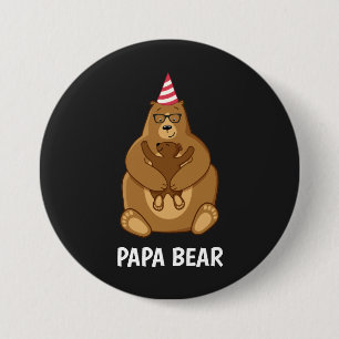 Cute Papa Bear Fathers Day Gift Speciality Mug 7.5 Cm Round Badge