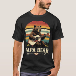 Cute Papa Bear Vintage Father's Day Guitar T-Shirt