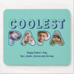 Cute Papa Cutout Custom Family Photo Father's Day Mouse Mat<br><div class="desc">Personalised Father's Day gift for your dad to celebrate Father's Day. Whether it's for a new dad, stepdad, old and classic dad, or dad-to-be, the custom text function will get you covered. You can change the text to your desired wording and upload your own custom photo. Get something memorable and...</div>