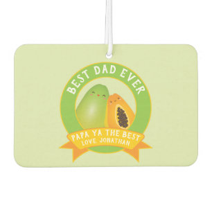 Cute Papa Ya The Best Funny Fruit Pun For Dad Car Air Freshener