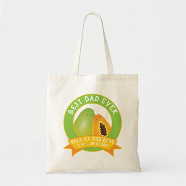 Cute Papa Ya The Best Funny Fruit Pun For Dad Tote Bag (Front)