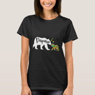 Cute Papaw Bear Autism Awareness Family Support Au T-Shirt